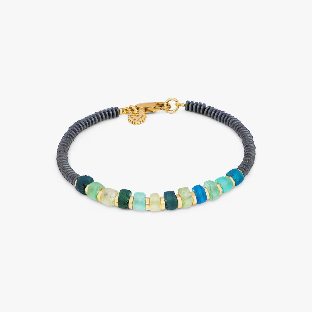 NEW TATEOSSIAN men's hematite imperial bracelet in multi